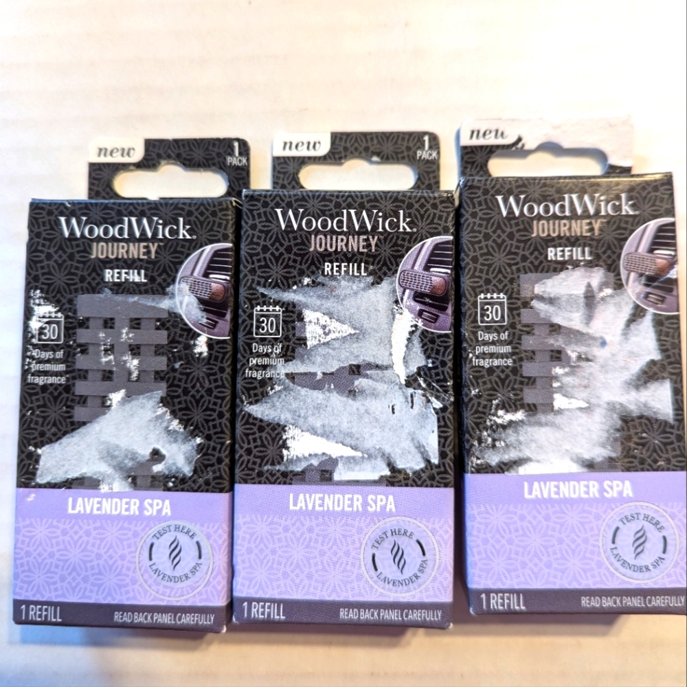 Woodwick Journey Refill Set Of 3 Lavender Spa Brand New Sealed